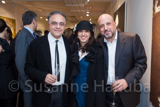 Nadim Karam (left) and Khaled Samawi (right), one of the gallery's founders at the private view of Ayyam Gallery London.