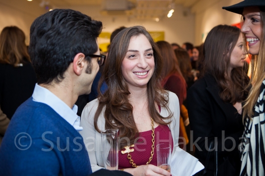 Joy Asfar, the manager of Ayyam Gallery London, at the private view on Thursday.